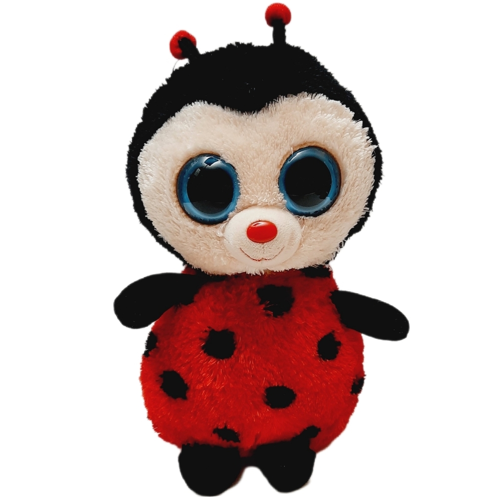 🍒 9" Solid Eyes TY Beanie Baby Boos Bugsy The Ladybug Plush Soft Kids Toy